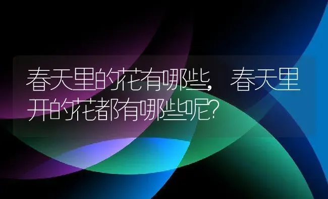 春天里的花有哪些,春天里开的花都有哪些呢？ | 养殖科普