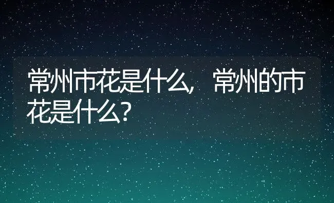 常州市花是什么,常州的市花是什么？ | 养殖科普