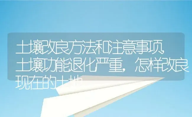土壤改良方法和注意事项,土壤功能退化严重，怎样改良现在的土地 | 养殖学堂