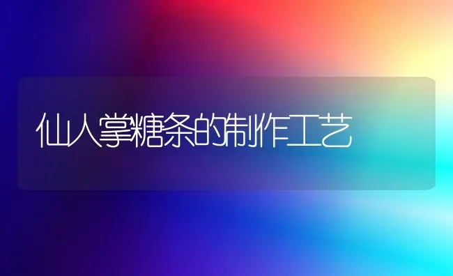 仙人掌糖条的制作工艺 | 养殖技术大全