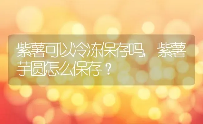 紫薯可以冷冻保存吗,紫薯芋圆怎么保存？ | 养殖科普