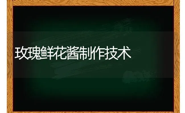 玫瑰鲜花酱制作技术 | 养殖技术大全