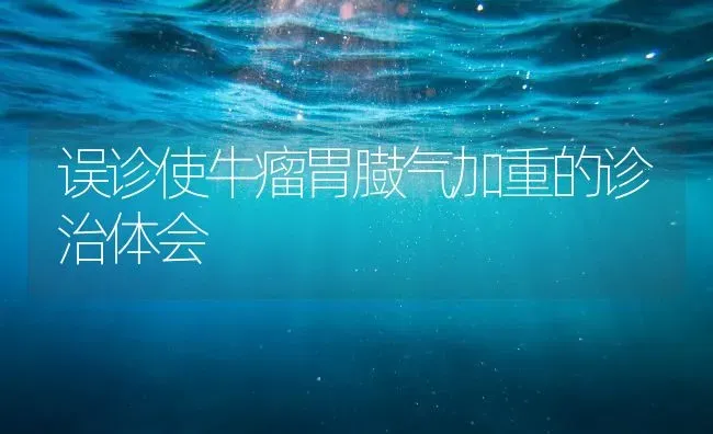 误诊使牛瘤胃臌气加重的诊治体会 | 养殖技术大全