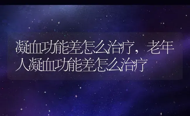凝血功能差怎么治疗,老年人凝血功能差怎么治疗 | 养殖科普