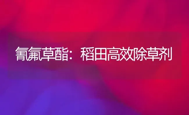 氰氟草酯：稻田高效除草剂 | 养殖技术大全