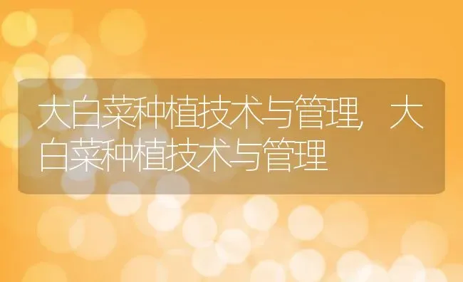 大白菜种植技术与管理,大白菜种植技术与管理 | 养殖科普