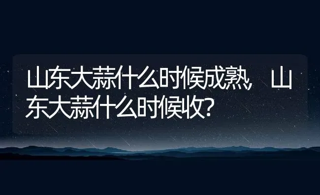 山东大蒜什么时候成熟,山东大蒜什么时候收？ | 养殖科普