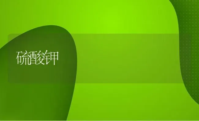 硫酸钾 | 养殖技术大全