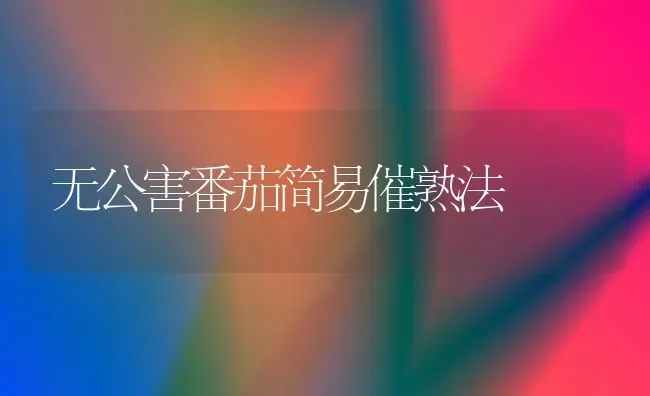 无公害番茄简易催熟法 | 养殖知识