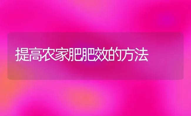 提高农家肥肥效的方法 | 养殖知识