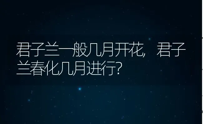 君子兰一般几月开花,君子兰春化几月进行？ | 养殖科普