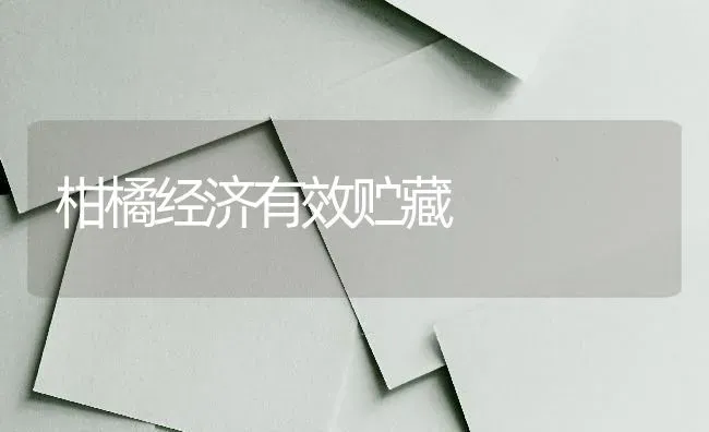 柑橘经济有效贮藏 | 养殖知识