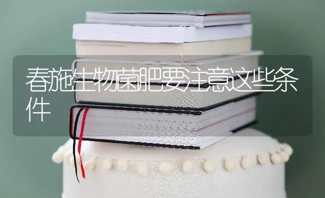 春施生物菌肥要注意这些条件 | 养殖技术大全
