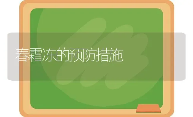 春霜冻的预防措施 | 养殖知识