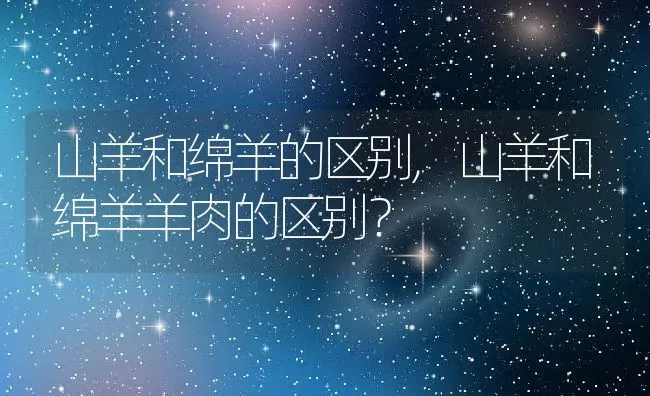 山羊和绵羊的区别,山羊和绵羊羊肉的区别？ | 养殖科普