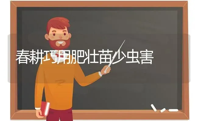 春耕巧用肥壮苗少虫害 | 养殖知识