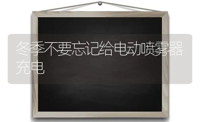 冬季不要忘记给电动喷雾器充电 | 养殖知识