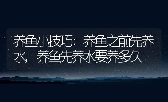 养鱼小技巧:养鱼之前先养水,养鱼先养水要养多久 | 养殖学堂