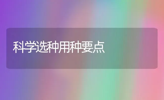 科学选种用种要点 | 养殖技术大全