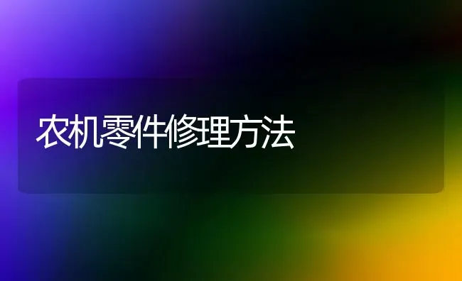 农机零件修理方法 | 养殖技术大全