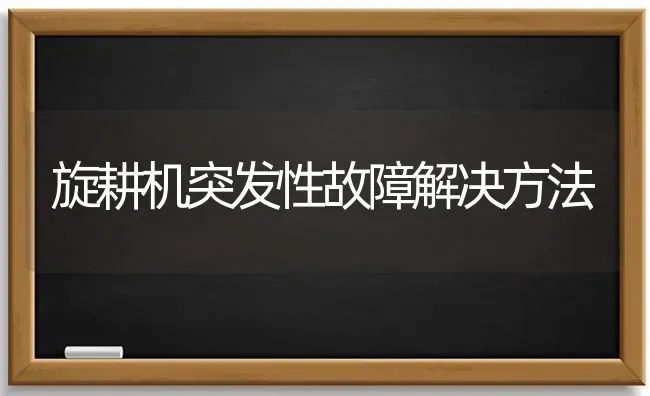 旋耕机突发性故障解决方法 | 养殖知识