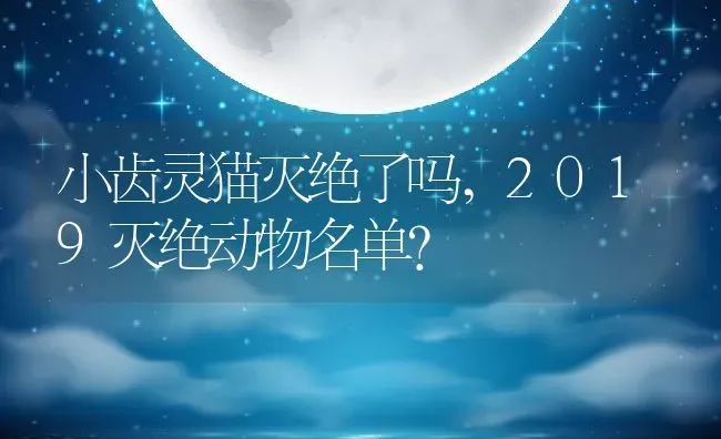 小齿灵猫灭绝了吗,2019灭绝动物名单？ | 养殖学堂