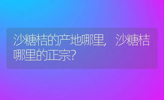 沙糖桔的产地哪里,沙糖桔哪里的正宗？ | 养殖学堂