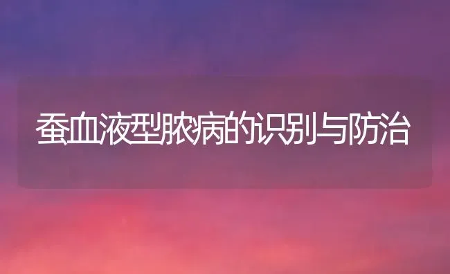 蚕血液型脓病的识别与防治 | 养殖技术大全