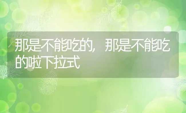 那是不能吃的,那是不能吃的啦下拉式 | 养殖科普