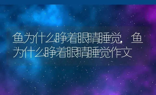 鱼为什么睁着眼睛睡觉,鱼为什么睁着眼睛睡觉作文 | 养殖资料