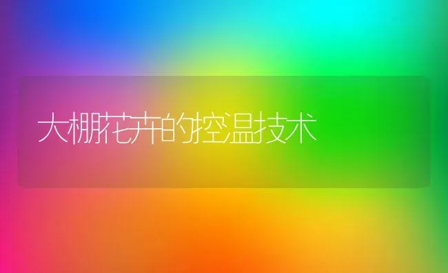 大棚花卉的控温技术 | 养殖技术大全