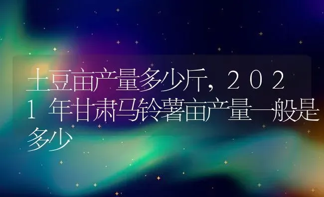 土豆亩产量多少斤,2021年甘肃马铃薯亩产量一般是多少 | 养殖学堂