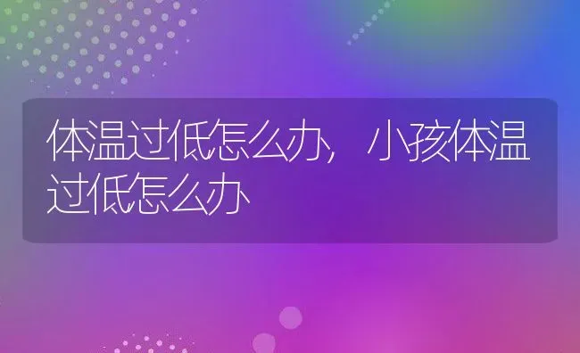 体温过低怎么办,小孩体温过低怎么办 | 养殖学堂