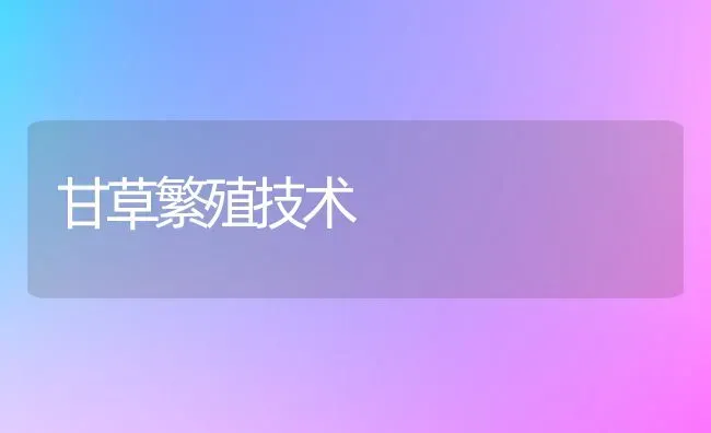 甘草繁殖技术 | 养殖知识