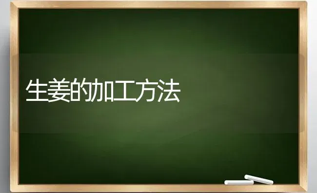生姜的加工方法 | 养殖技术大全