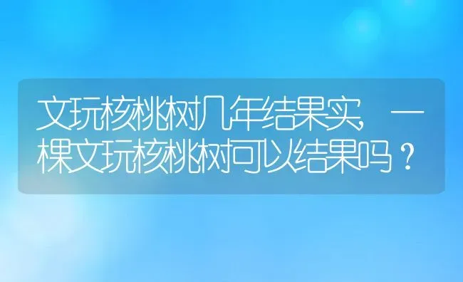 文玩核桃树几年结果实,一棵文玩核桃树可以结果吗？ | 养殖学堂