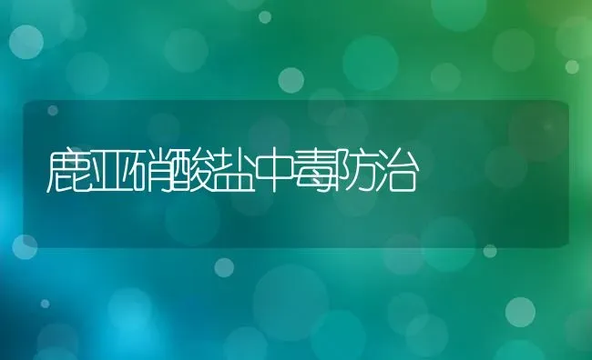 鹿亚硝酸盐中毒防治 | 养殖技术大全