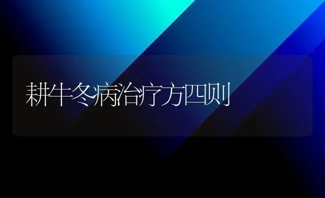 耕牛冬病治疗方四则 | 养殖知识