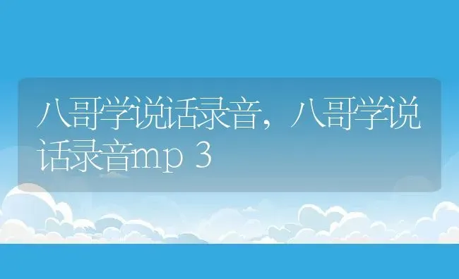 八哥学说话录音,八哥学说话录音mp3 | 养殖资料