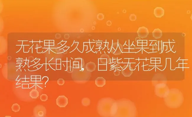 无花果多久成熟从坐果到成熟多长时间,日紫无花果几年结果？ | 养殖科普