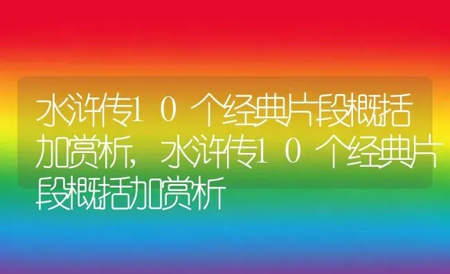 水浒传10个经典片段概括加赏析,水浒传10个经典片段概括加赏析 | 养殖科普