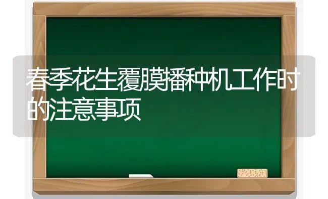 春季花生覆膜播种机工作时的注意事项 | 养殖知识