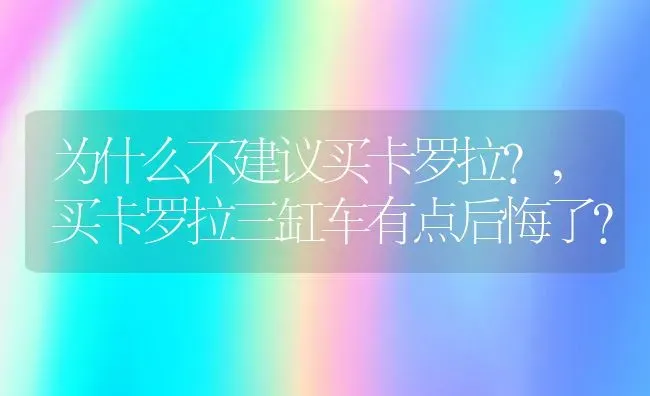 为什么不建议买卡罗拉?,买卡罗拉三缸车有点后悔了？ | 养殖学堂