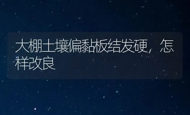 大棚土壤偏黏板结发硬,怎样改良 | 养殖技术大全