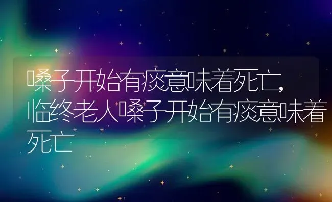 嗓子开始有痰意味着死亡,临终老人嗓子开始有痰意味着死亡 | 养殖科普