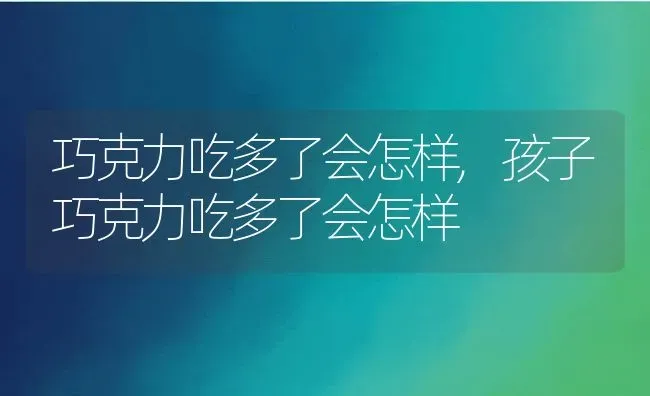 巧克力吃多了会怎样,孩子巧克力吃多了会怎样 | 养殖资料