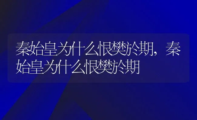 秦始皇为什么恨樊於期,秦始皇为什么恨樊於期 | 养殖科普