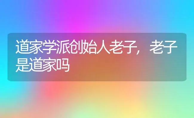 道家学派创始人老子,老子是道家吗 | 养殖学堂