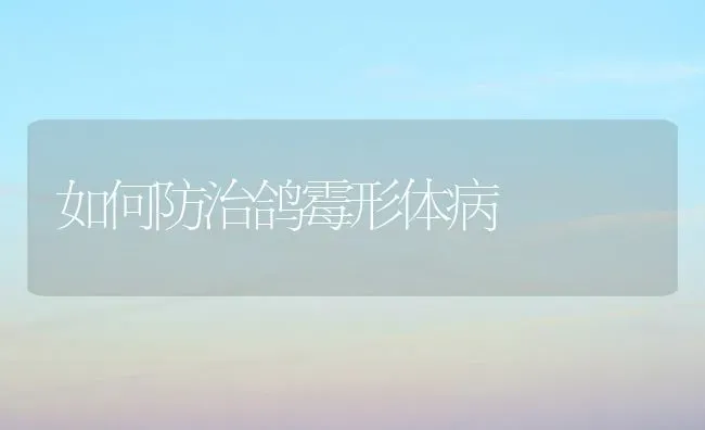 如何防治鸽霉形体病 | 养殖技术大全
