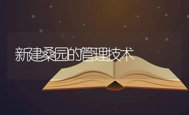 新建桑园的管理技术 | 养殖技术大全